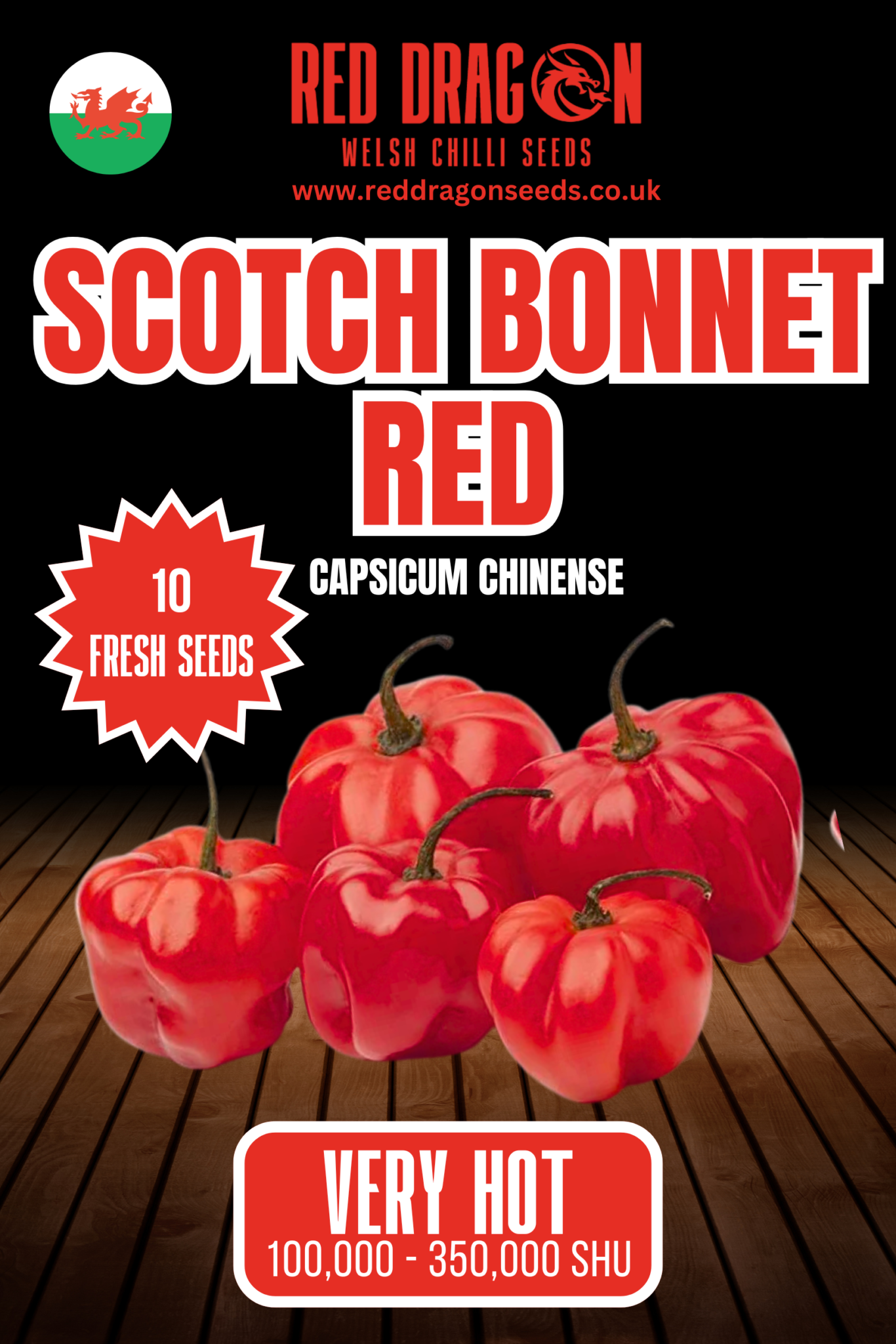 Scotch Bonnet Red Chilli Seeds - Scotch Bonnet Pepper Seeds - Red ...